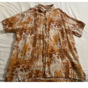 Margaritaville short sleeve button down SZ XXL silk/linen blend